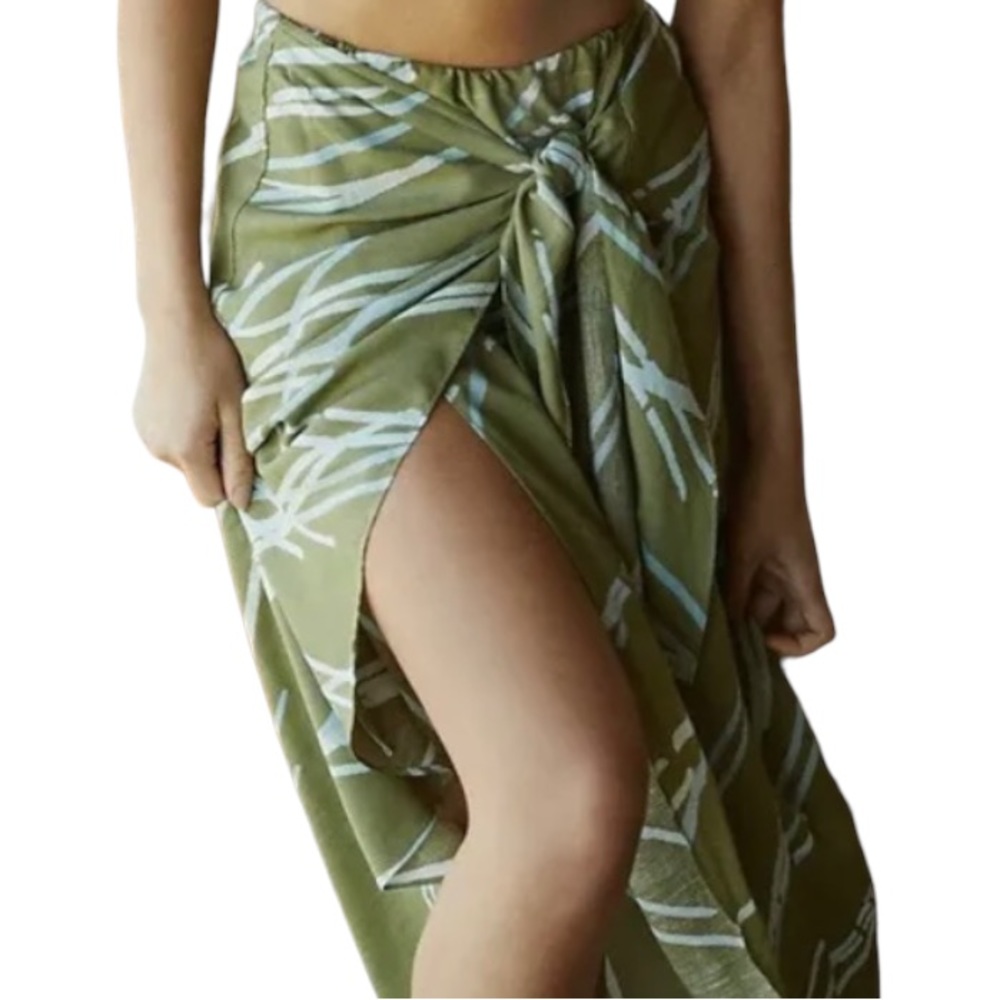 Anthropologie Beach Wrap Sarong Cover Up Swim Green
Turquoise Print Resort